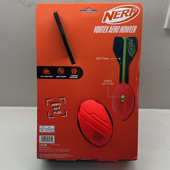 NERF VORTEX AERO HOWLER RED BRAND NEW long distance football indoor kids toy - Picture 6 of 10